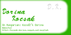 dorina kocsak business card